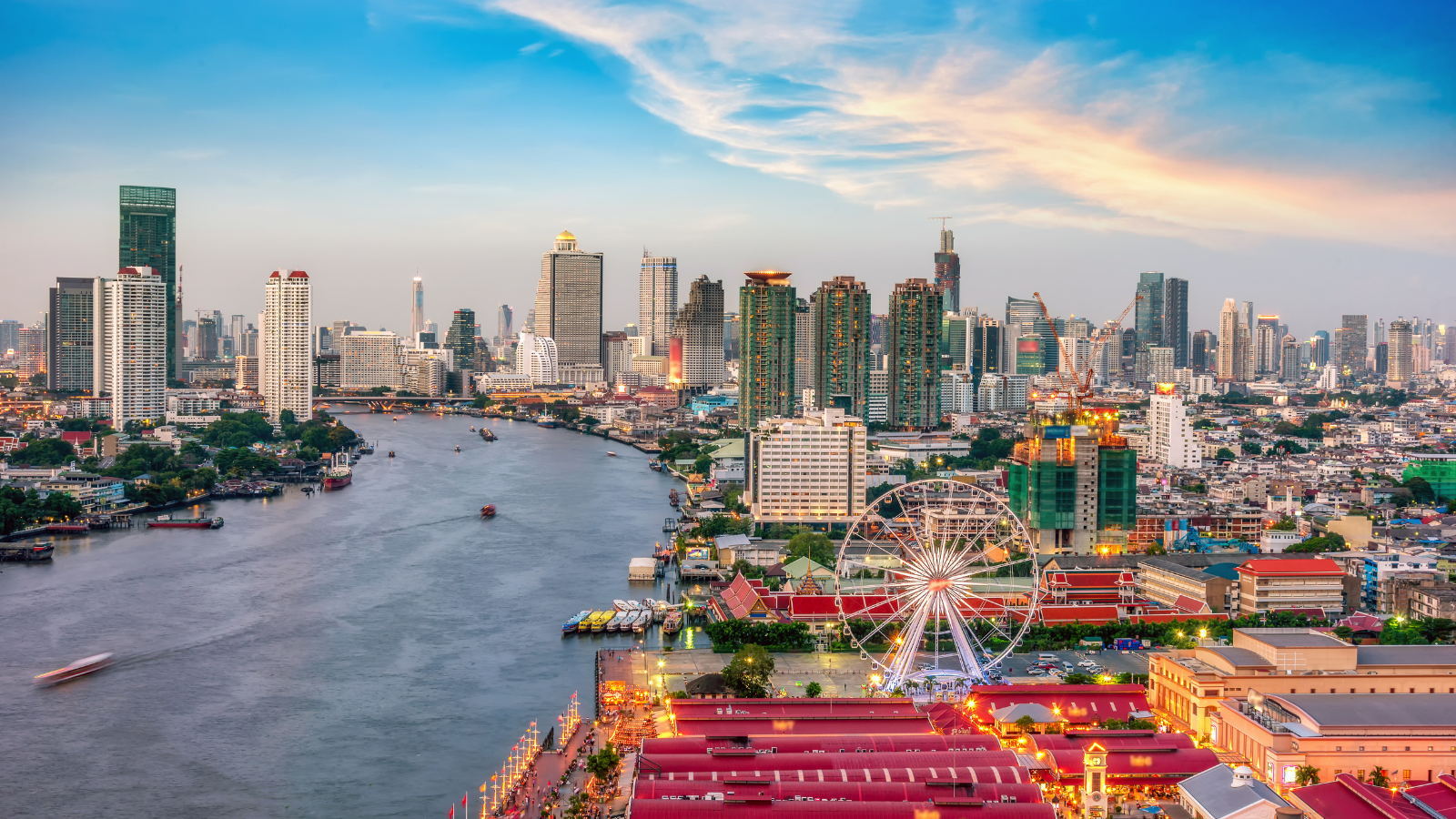 Bangkok cityscape. Bangkok sunset